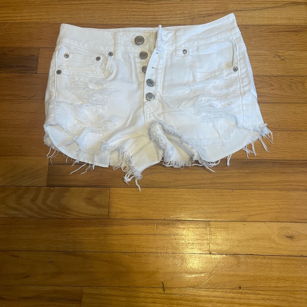 American Eagle White Jean Shorts